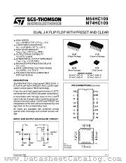 M54HC109F1R datasheet pdf SGS Thomson Microelectronics