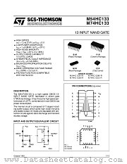 M54HC133F1R datasheet pdf SGS Thomson Microelectronics