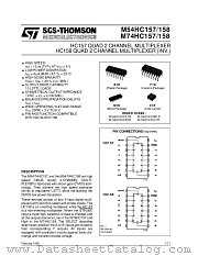 M54HC258F1R datasheet pdf SGS Thomson Microelectronics