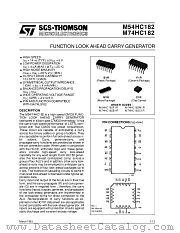 M54HC182F1R datasheet pdf SGS Thomson Microelectronics