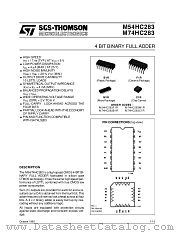 M54HC283F1R datasheet pdf SGS Thomson Microelectronics