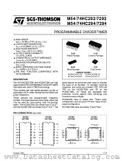 M54HC294C1R datasheet pdf SGS Thomson Microelectronics