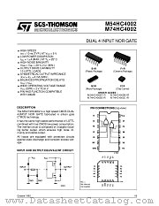 M54HC4002F1R datasheet pdf SGS Thomson Microelectronics
