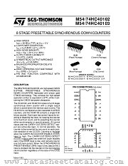 M54HC40102M1R datasheet pdf SGS Thomson Microelectronics