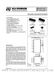 M54HC4017F1R datasheet pdf SGS Thomson Microelectronics