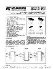 M54HC4051M1R datasheet pdf SGS Thomson Microelectronics