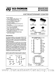 M54HC592F1R datasheet pdf SGS Thomson Microelectronics