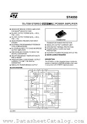 STA550 datasheet pdf SGS Thomson Microelectronics