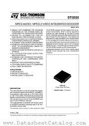 STI3520 datasheet pdf SGS Thomson Microelectronics