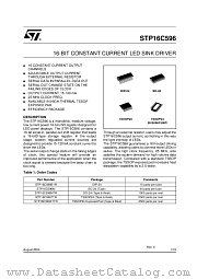 STP16C596TTR datasheet pdf SGS Thomson Microelectronics