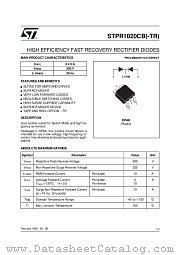 STPR1020CB-TR datasheet pdf SGS Thomson Microelectronics