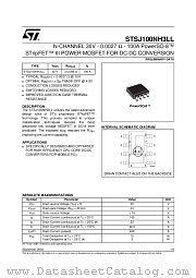 STSJ100NH3LL datasheet pdf SGS Thomson Microelectronics