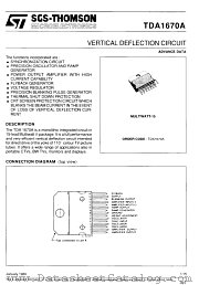 TDA1670A datasheet pdf SGS Thomson Microelectronics