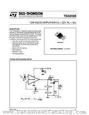 TDA2008V datasheet pdf SGS Thomson Microelectronics