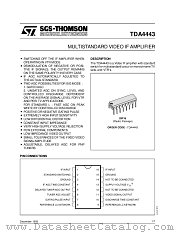 TDA4443 datasheet pdf SGS Thomson Microelectronics