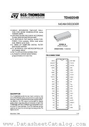TDA8204B datasheet pdf SGS Thomson Microelectronics