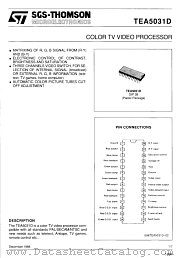TEA5031D datasheet pdf SGS Thomson Microelectronics