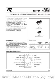 TL074M datasheet pdf SGS Thomson Microelectronics