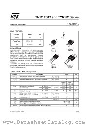 TYN812 datasheet pdf SGS Thomson Microelectronics