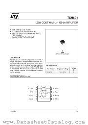 TSH691ID datasheet pdf SGS Thomson Microelectronics