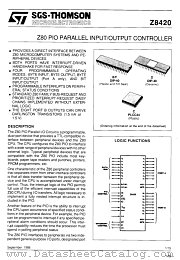 Z8420BB1 datasheet pdf SGS Thomson Microelectronics