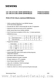 HYS72V8220GU-8 datasheet pdf Siemens