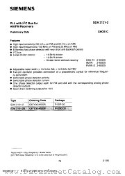 SDA2121-2X datasheet pdf Siemens