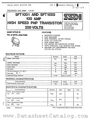 SFT1001 datasheet pdf Solid State Devices Inc