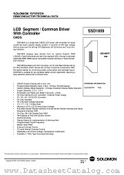 SSD1809TR datasheet pdf SOLOMON SYSTECH