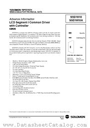 SSD1810TR1 datasheet pdf SOLOMON SYSTECH