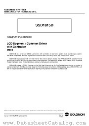 SSD1815BZ datasheet pdf SOLOMON SYSTECH