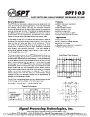 SPT103 datasheet pdf SPT Signal Processing Technologies