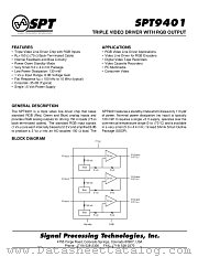 SPT9401CR datasheet pdf SPT Signal Processing Technologies