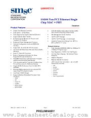 LAN91C111I-NE datasheet pdf Standard Microsystems