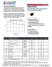 SGA-0163 datasheet pdf Stanford Microdevices