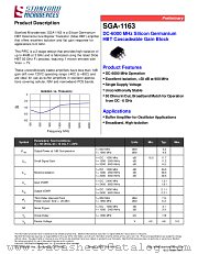 SGA-1163 datasheet pdf Stanford Microdevices