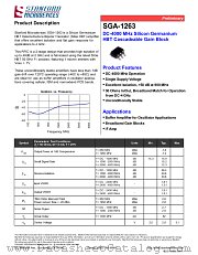 SGA-1263 datasheet pdf Stanford Microdevices