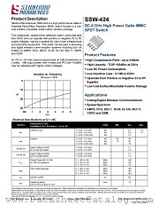 SSW-424 datasheet pdf Stanford Microdevices
