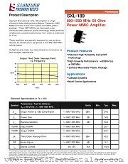 SXL-189-EB datasheet pdf Stanford Microdevices