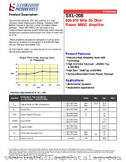 SXL-208-TR1 datasheet pdf Stanford Microdevices