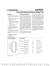 BQ2050HSN-A304TR datasheet pdf Texas Instruments