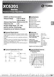 XC6201P172MR datasheet pdf Torex Semiconductor