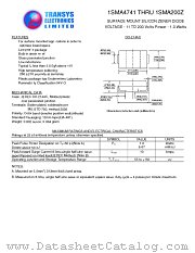 1SMA4764 datasheet pdf TRANSYS Electronics Limited