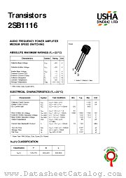 2SB1116 datasheet pdf USHA India LTD