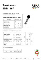 2SB1116A datasheet pdf USHA India LTD