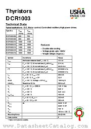 DCR1003_16 datasheet pdf USHA India LTD
