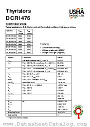 DCR1476_42 datasheet pdf USHA India LTD