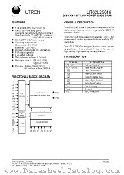 UT62L25616BS-70LL datasheet pdf UTRON Technology