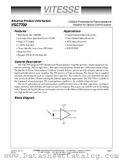 VSC7709X datasheet pdf Vitesse Semiconductor Corporation