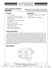 VSC7960W datasheet pdf Vitesse Semiconductor Corporation
